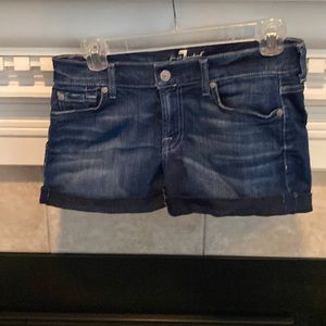 7 for all mankind cuffed jean shorts size 27. Barely worn in like new condition